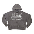 WHOOSIS English Print Zip-up Hoodie Sweater