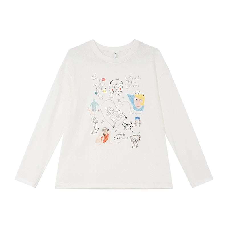 KANO Simple Round Neck Loose Casual Tee