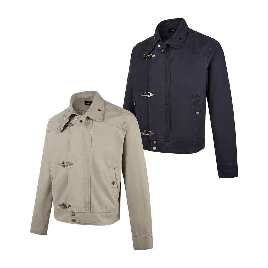 EME Splicing Aircraft Buckle Retro Short Jacket