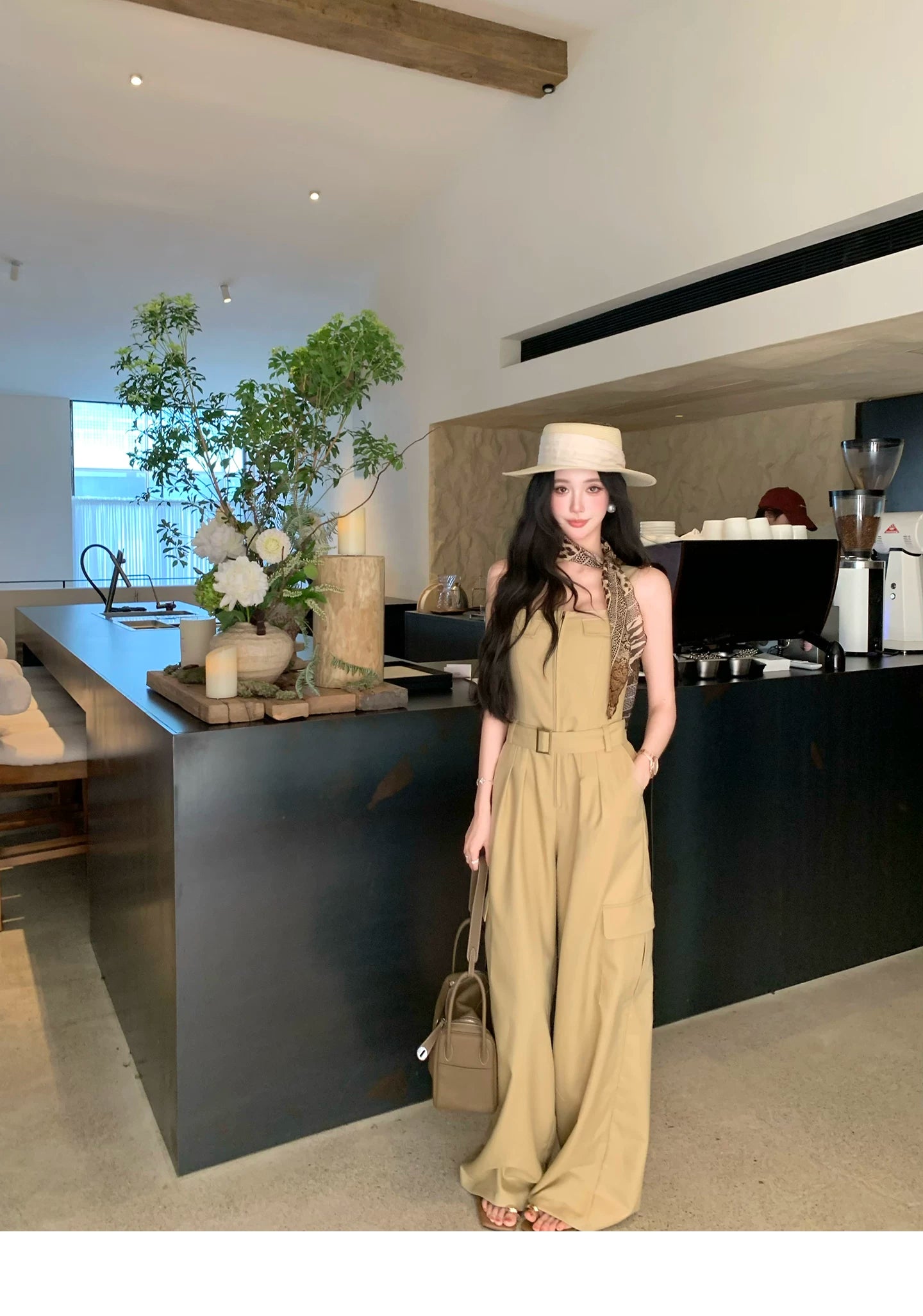 Barb Chill Tube Top Slim Wide Leg Jumpsuit