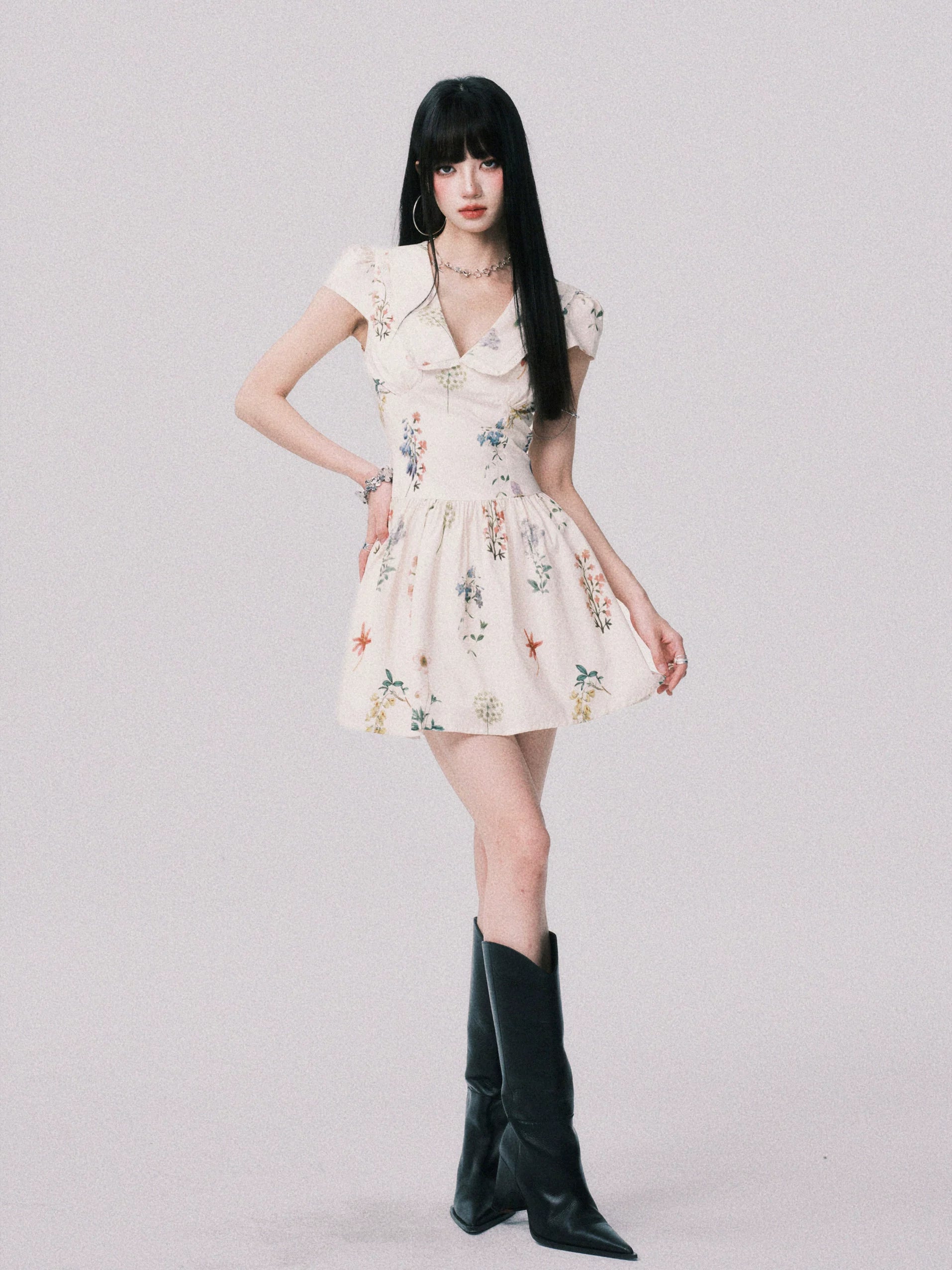 LULUSWINGS Doll Collar Sweet A-word Dress