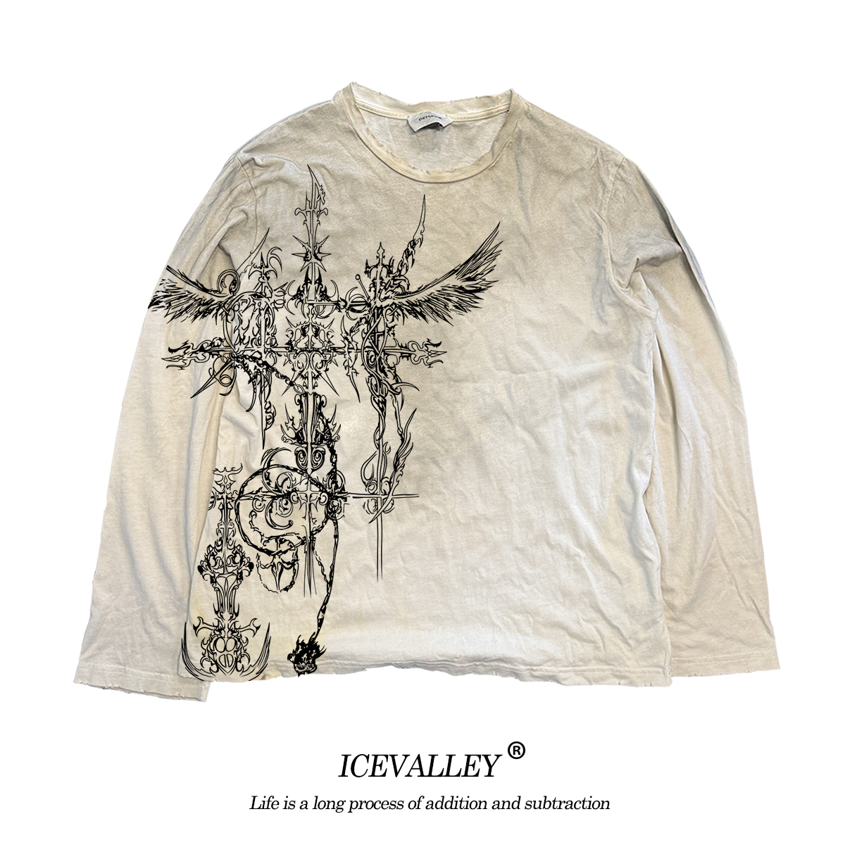 Wang Youbing Studio! Angels 260g 100% Cotton Long Sleeve Tee