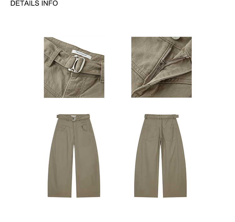 Two Little Guys Metal Buckle Belt Casual Tooling Scimitar Pants