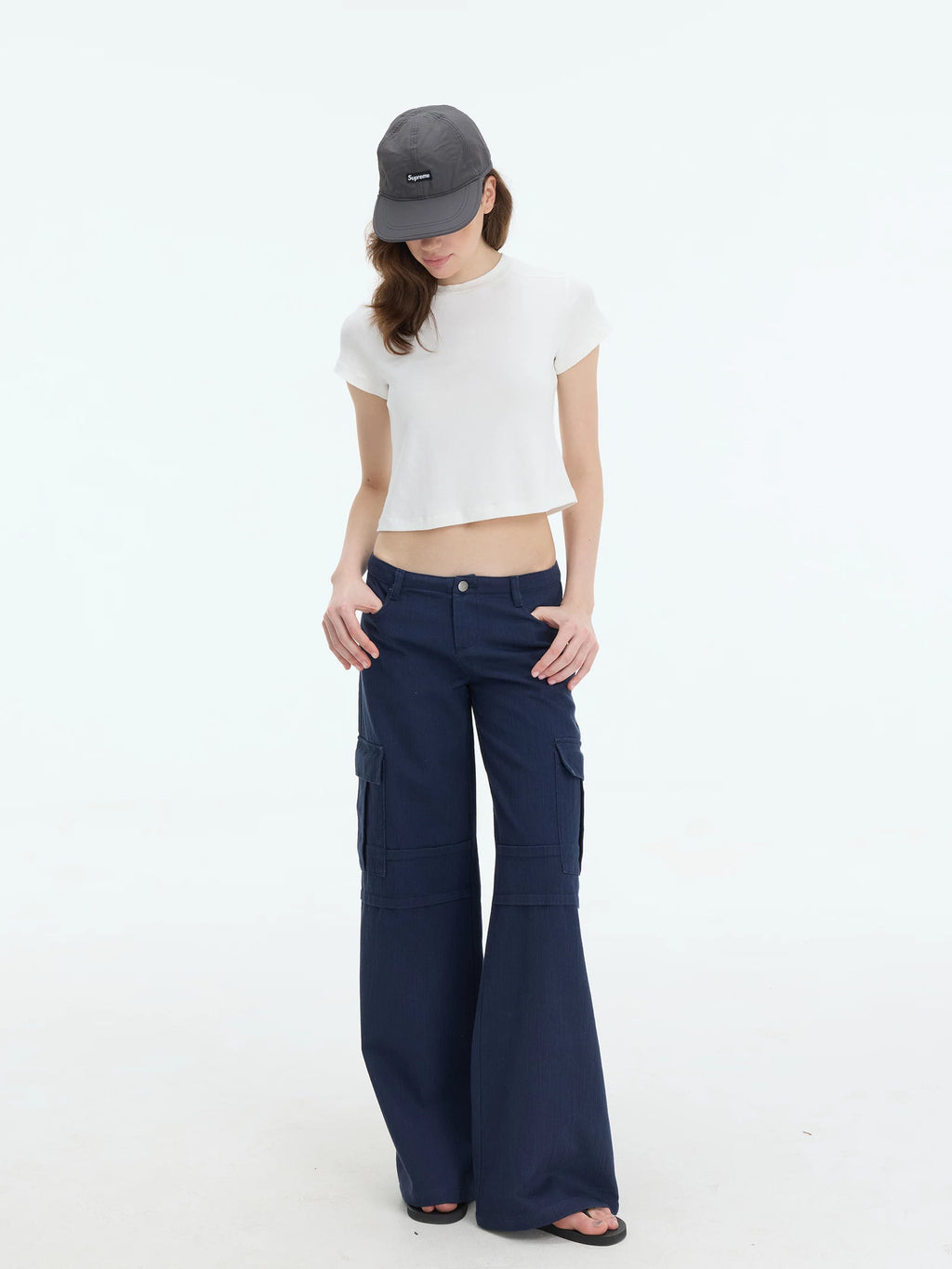 Veryrareme Short Front Shoulder Waist Casual Tee