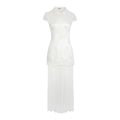 Wildberry Splicing Waist Embroidery Dress