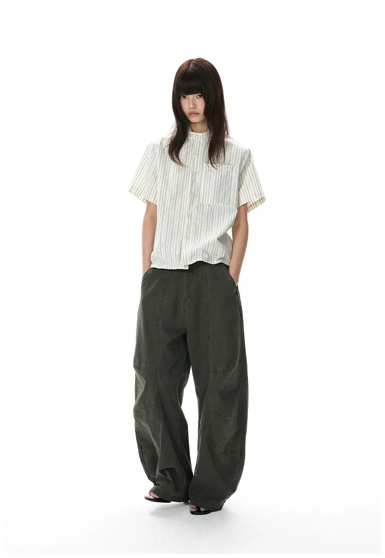 A PUEE Vintage Striped Loose Casual Tee