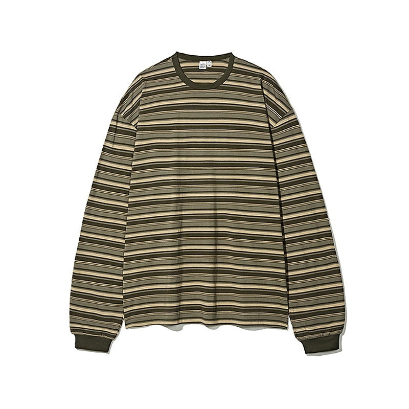 PARTIMENTO Vintage Contrast Striped Long Sleeve