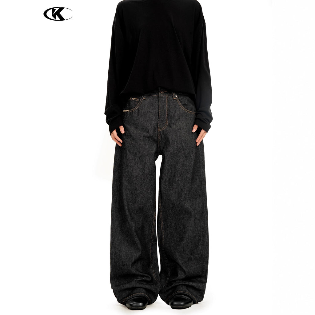 11KN black straight jeans pants