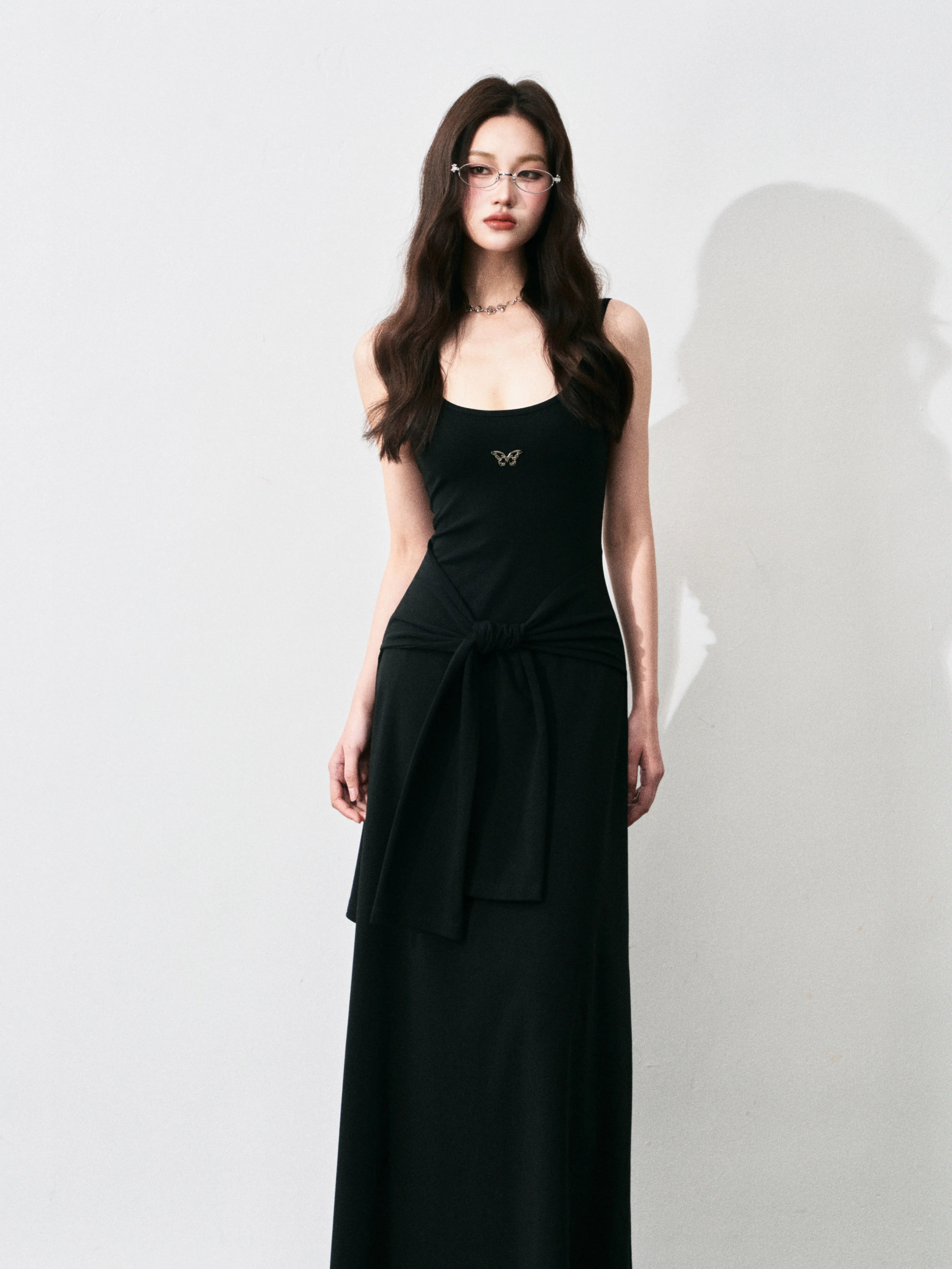 LULUSWINGS Fake Two-piece Sleeve Waist Suspender Dress