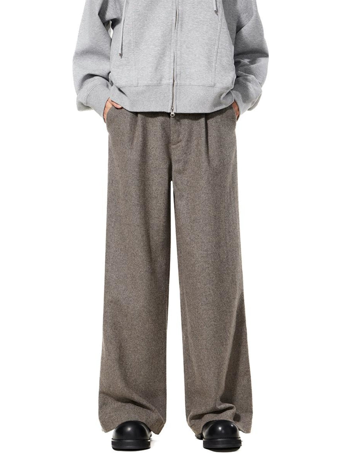 BTSG X Peoede 50% wool straight wide-leg Pants