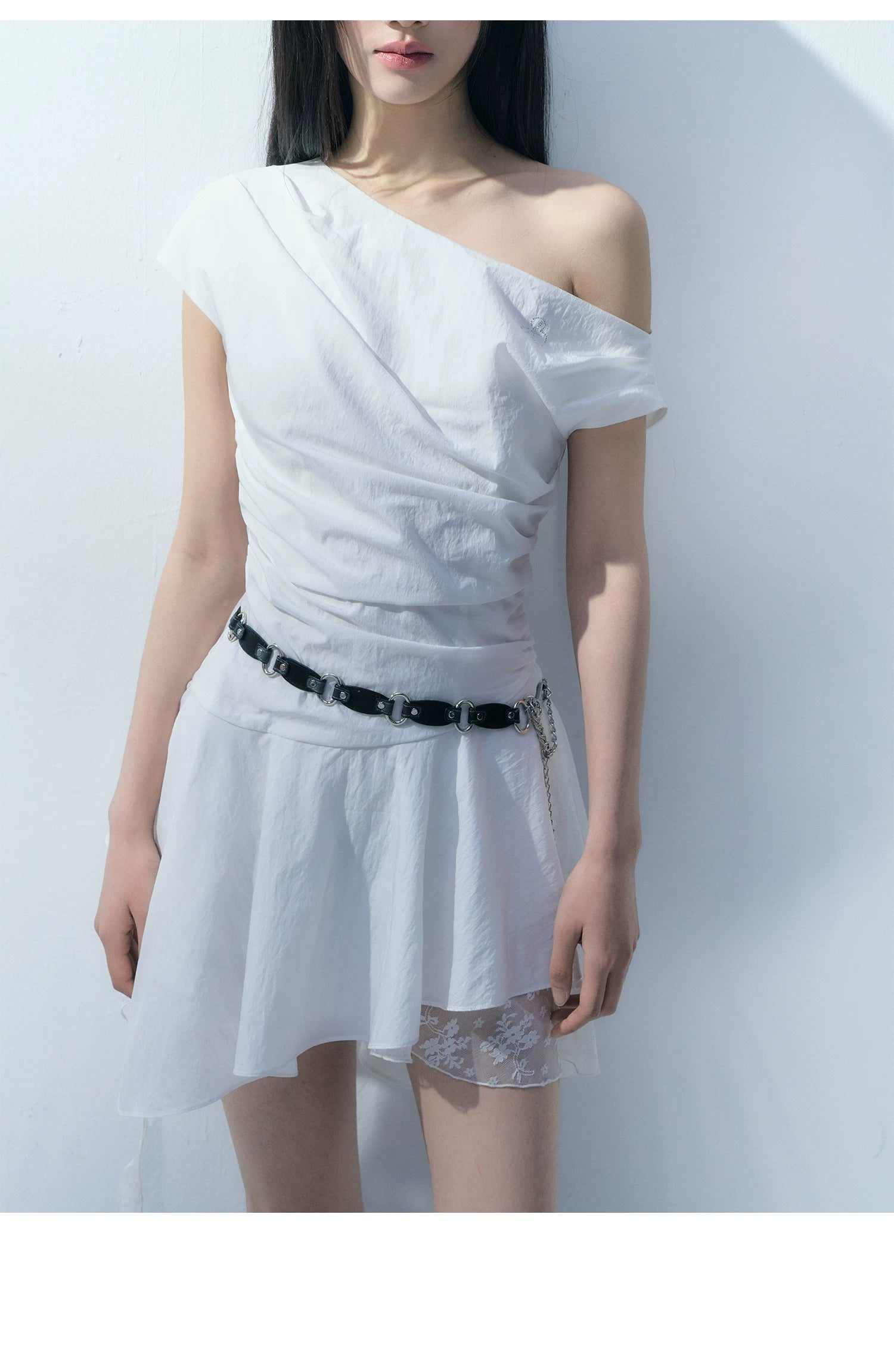 Ablueberry Lace Stitching Off-the-shoulder Dress