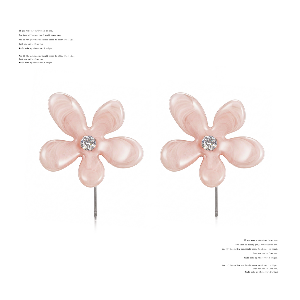 NO SOLUTION Smudge Flower Earrings