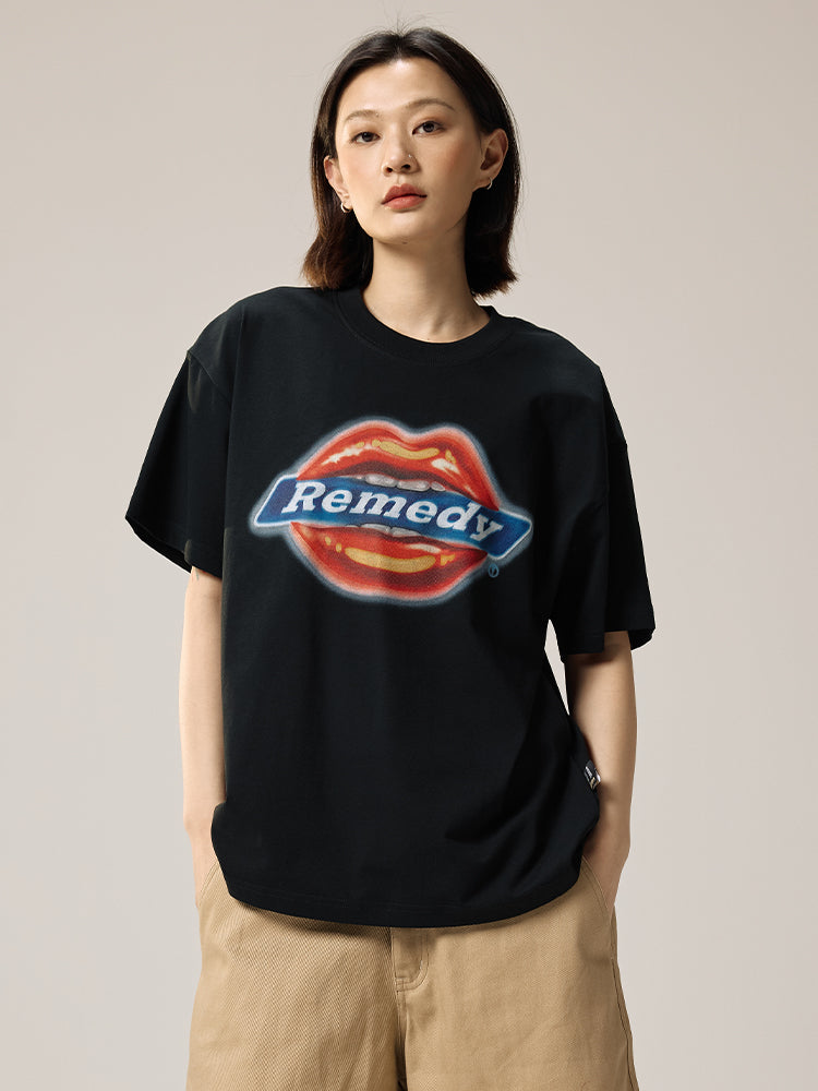 Remedy D-kiss Inkjet Lips Guochao Tee