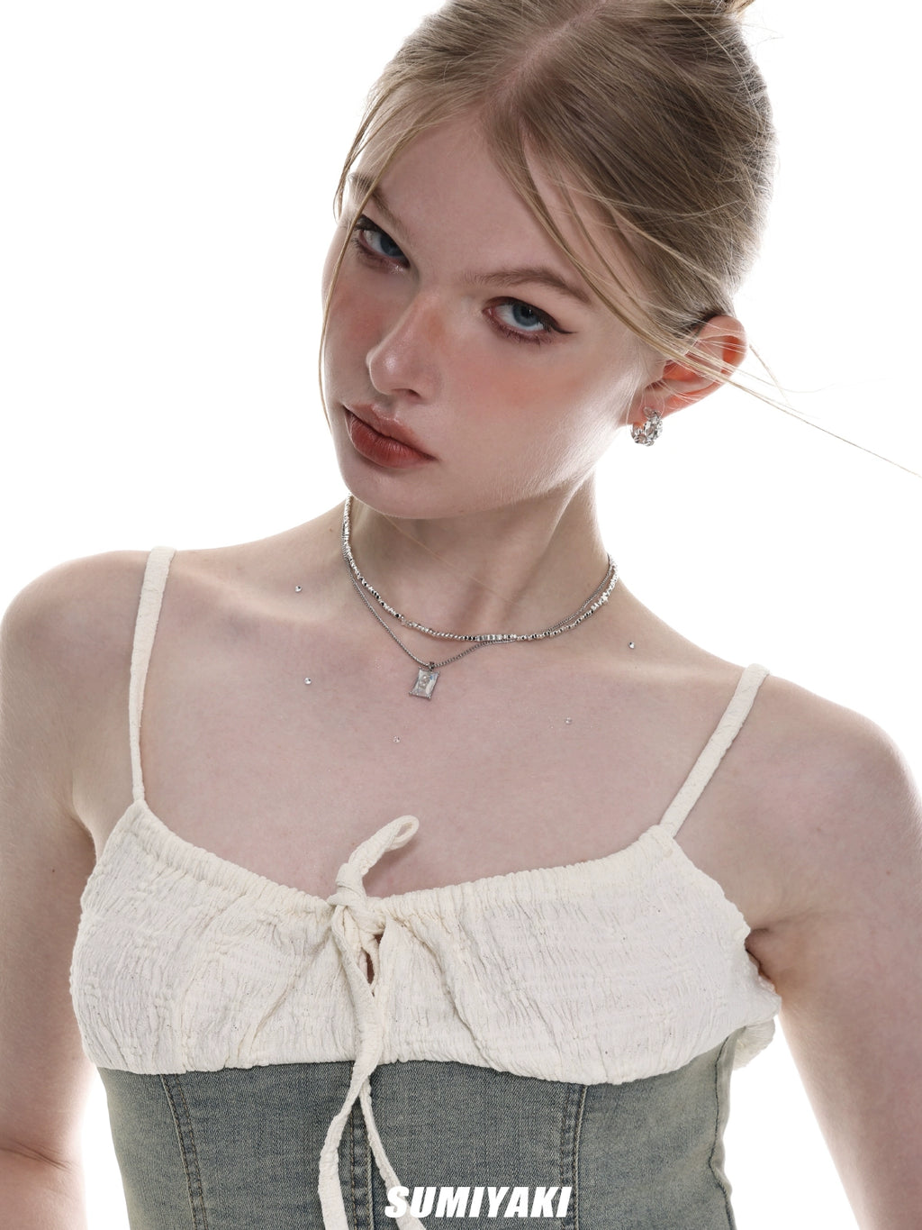 SUMIYAKI Double Layer Stacked Light Luxury Beaded Clavicle Chain
