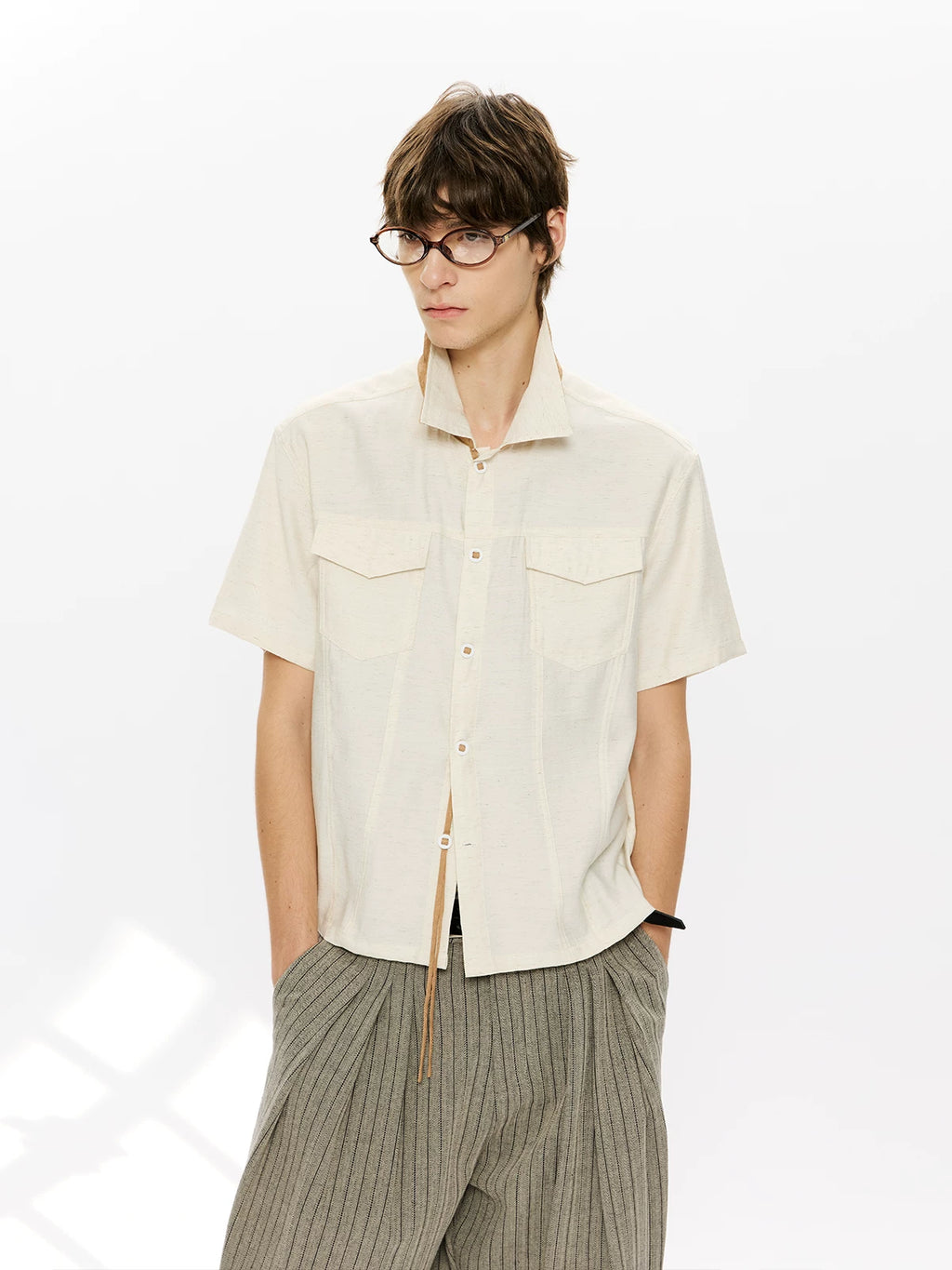 KREATE Contrasting Streamer Casual Shirt