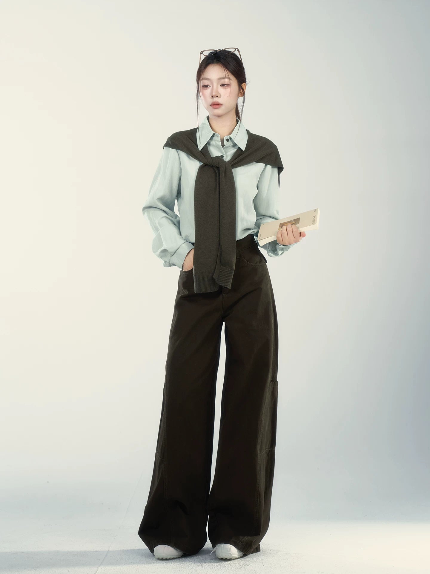 Wildberry High Waist Loose Versatile Wide Leg Casual Pants