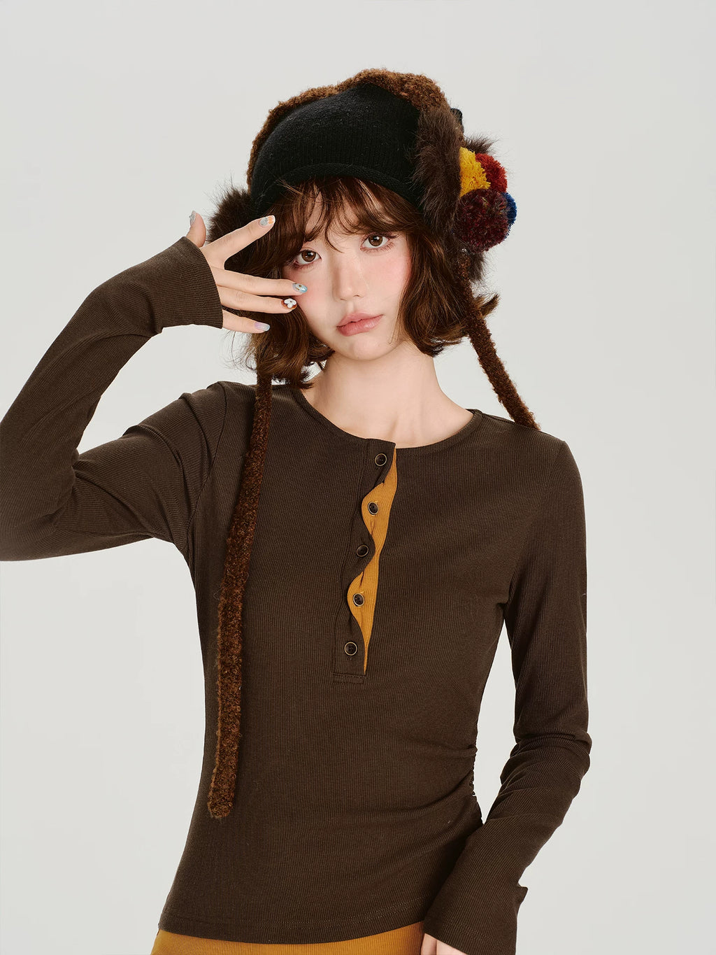 Girlyhalo Casualfake Two-piece Bottomlong Sleeves