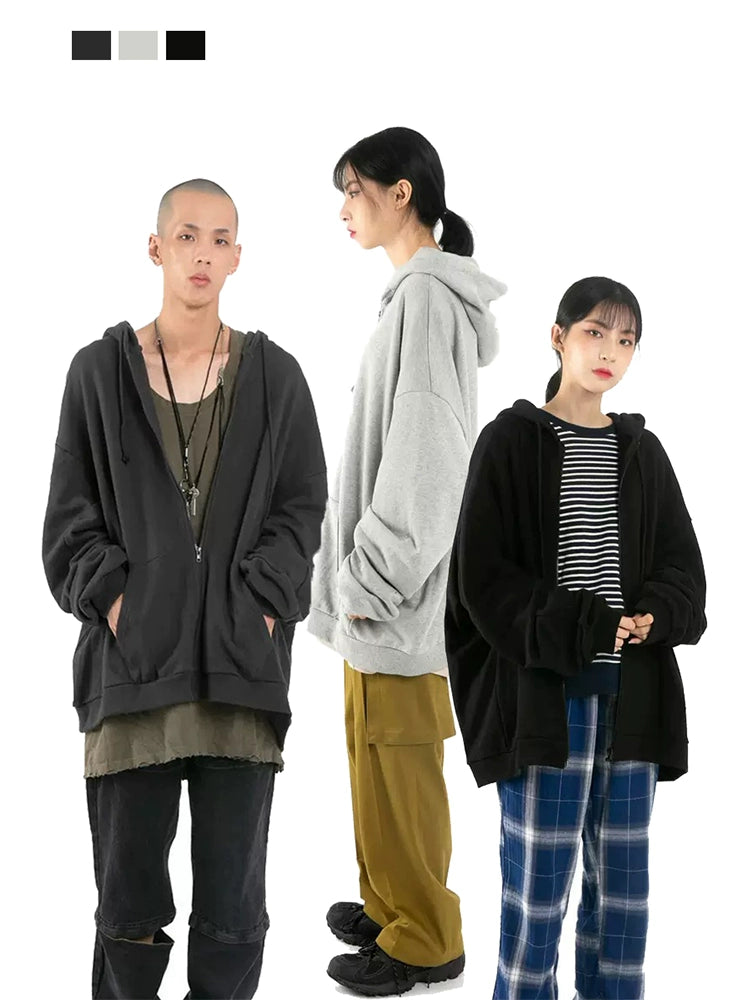 RHOMEHOUSE Loose and Versatile Sports Zip Jacket