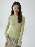 VOOE Round Neck Simple Casual Knitted Long Sleeves