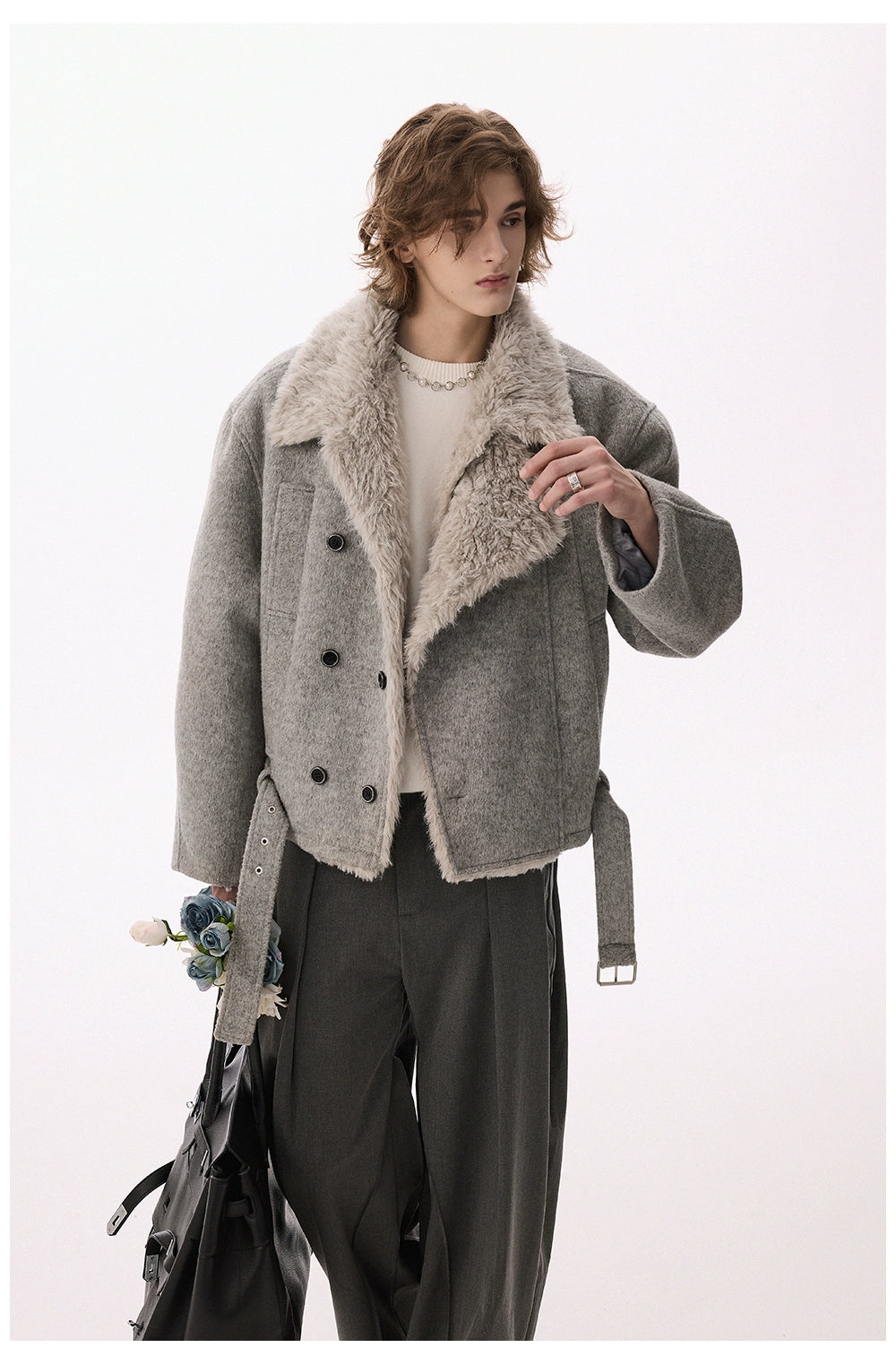 CHOR Double-breasted Thickened Tweed Jacket