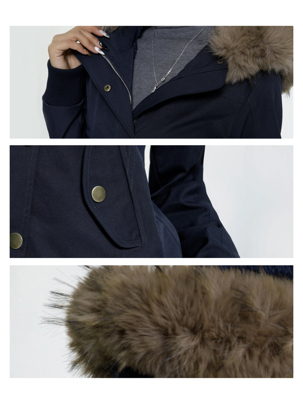 Audwyn Fur Collar Fleece Waist Jacket