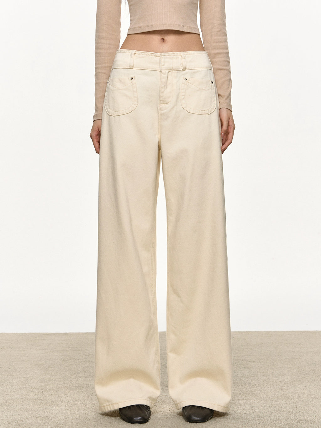 Anna Aneae Straight Casual Wide-leg Jeans