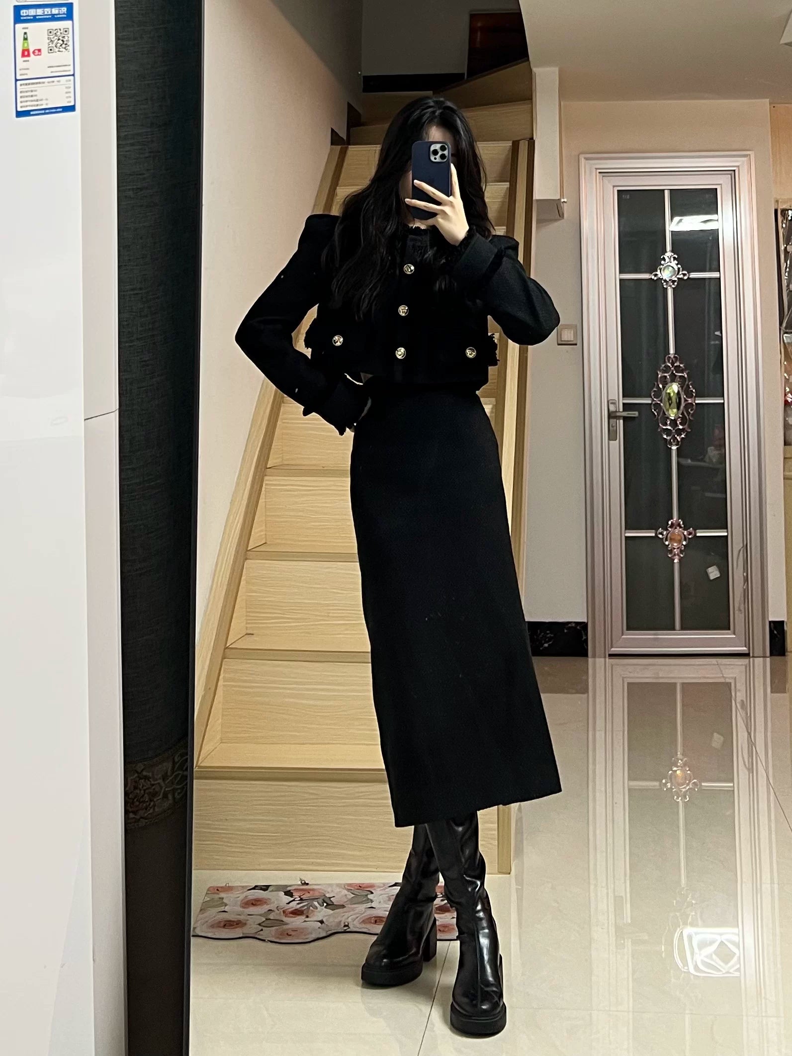 PANPAN Xiaoxiangfeng Suit Women's Medium and Long Suit Skirt