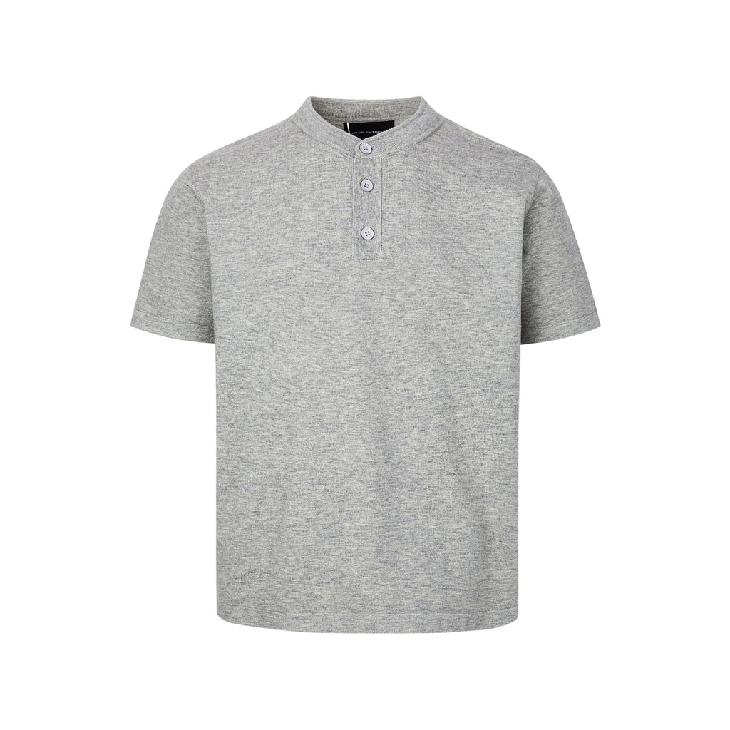 MADEEXTREME Lyocell Tencel Henry Neck Soft Premium Short Sleeve Knitted Tee