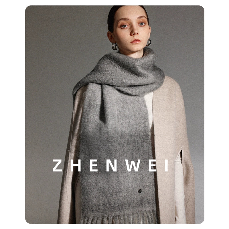 ZHENWEI Gradient Lengthened Shawl Thickened Snood