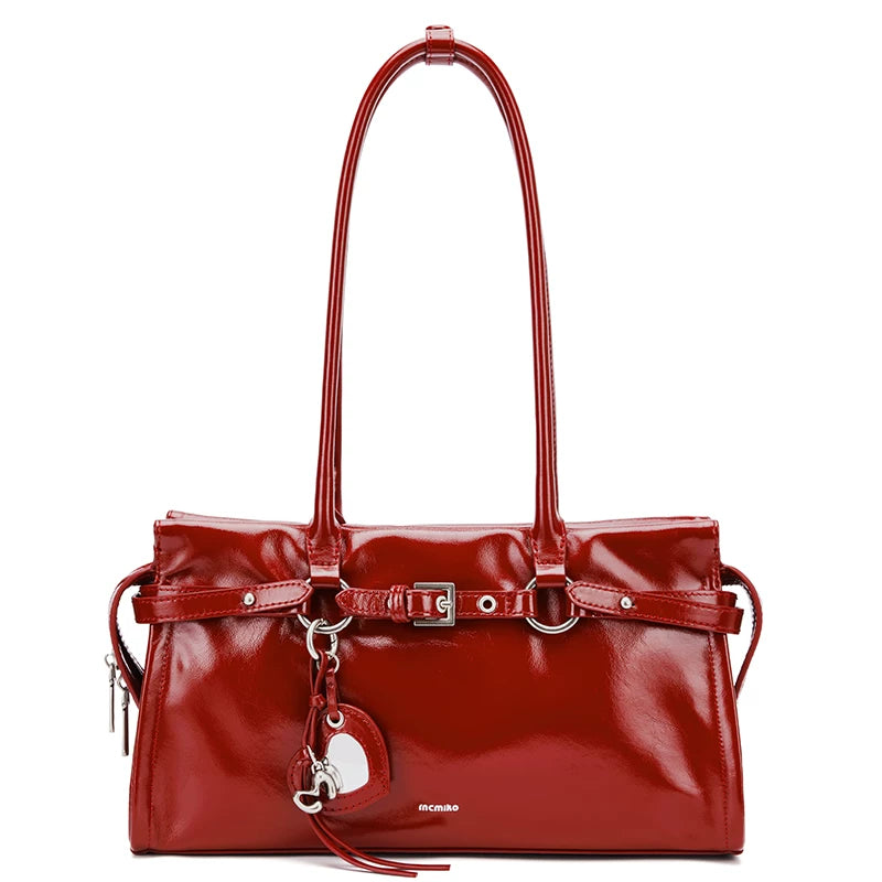 Mcmiko Vintage Cowhide Niche Underarm Shoulder Bag