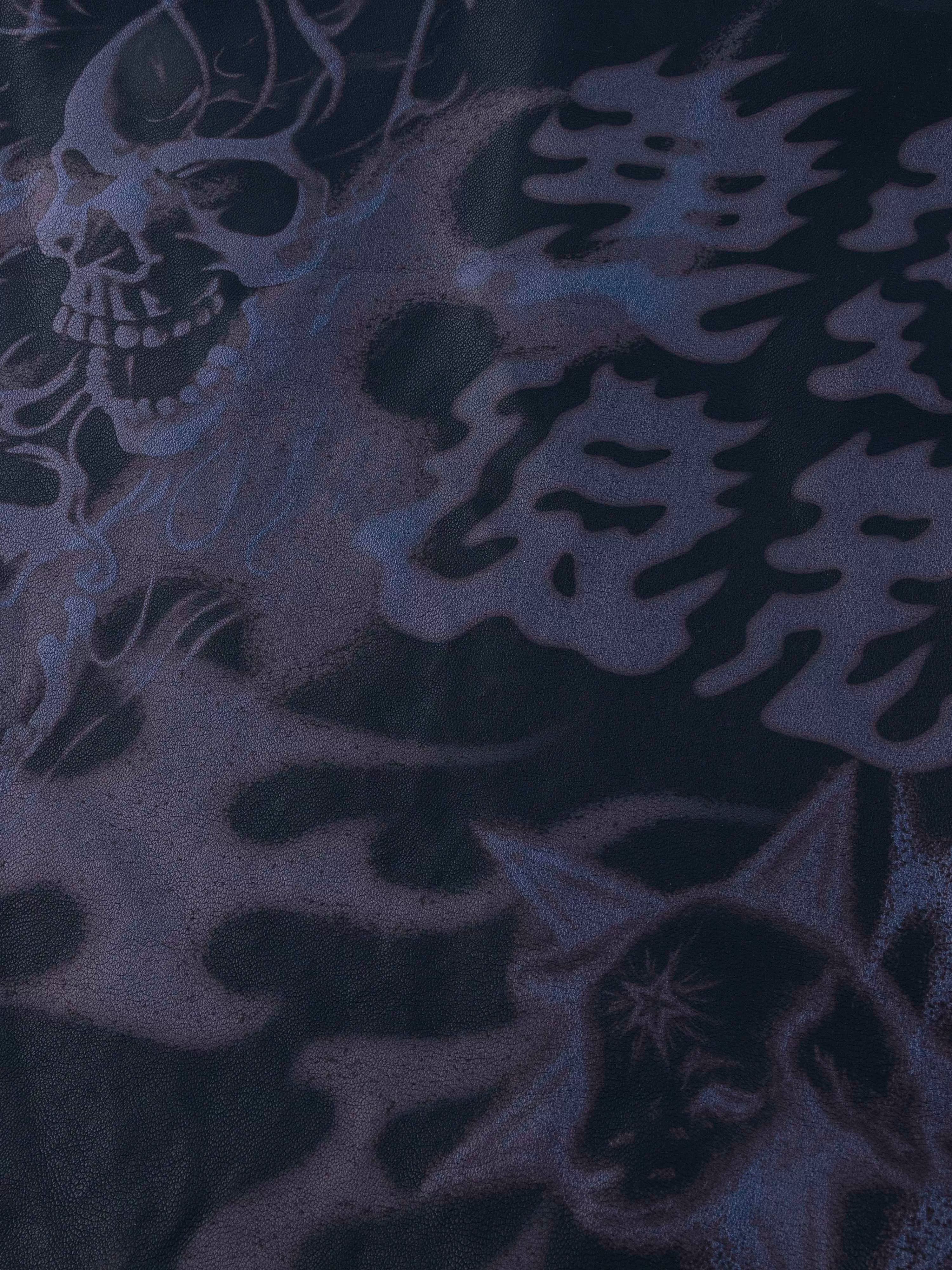 VETERANBOI TATOO PRINT LEATHER JACKET