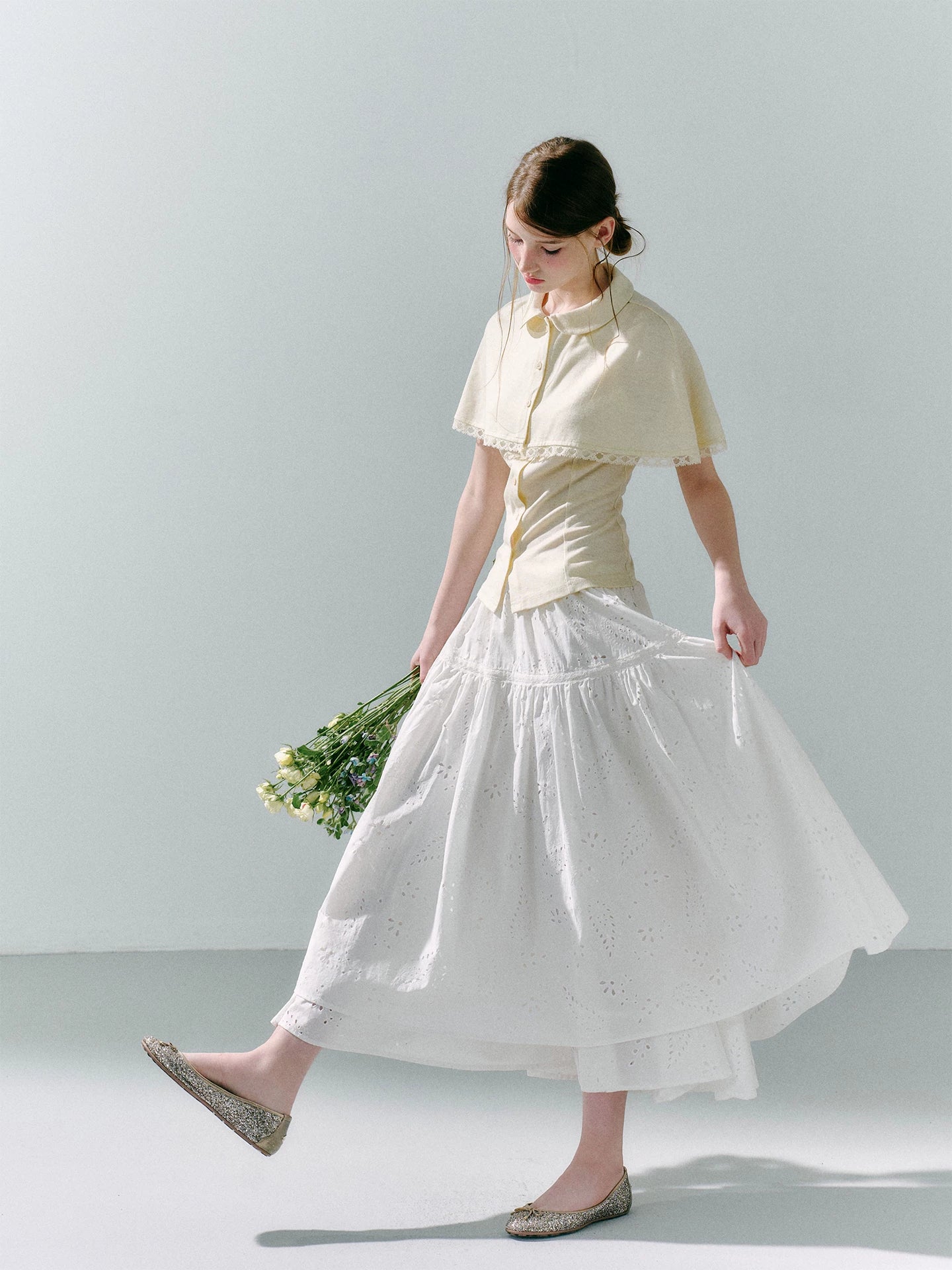 LOST FOREST Skinny Skin-friendly Cloak Integrated Tee