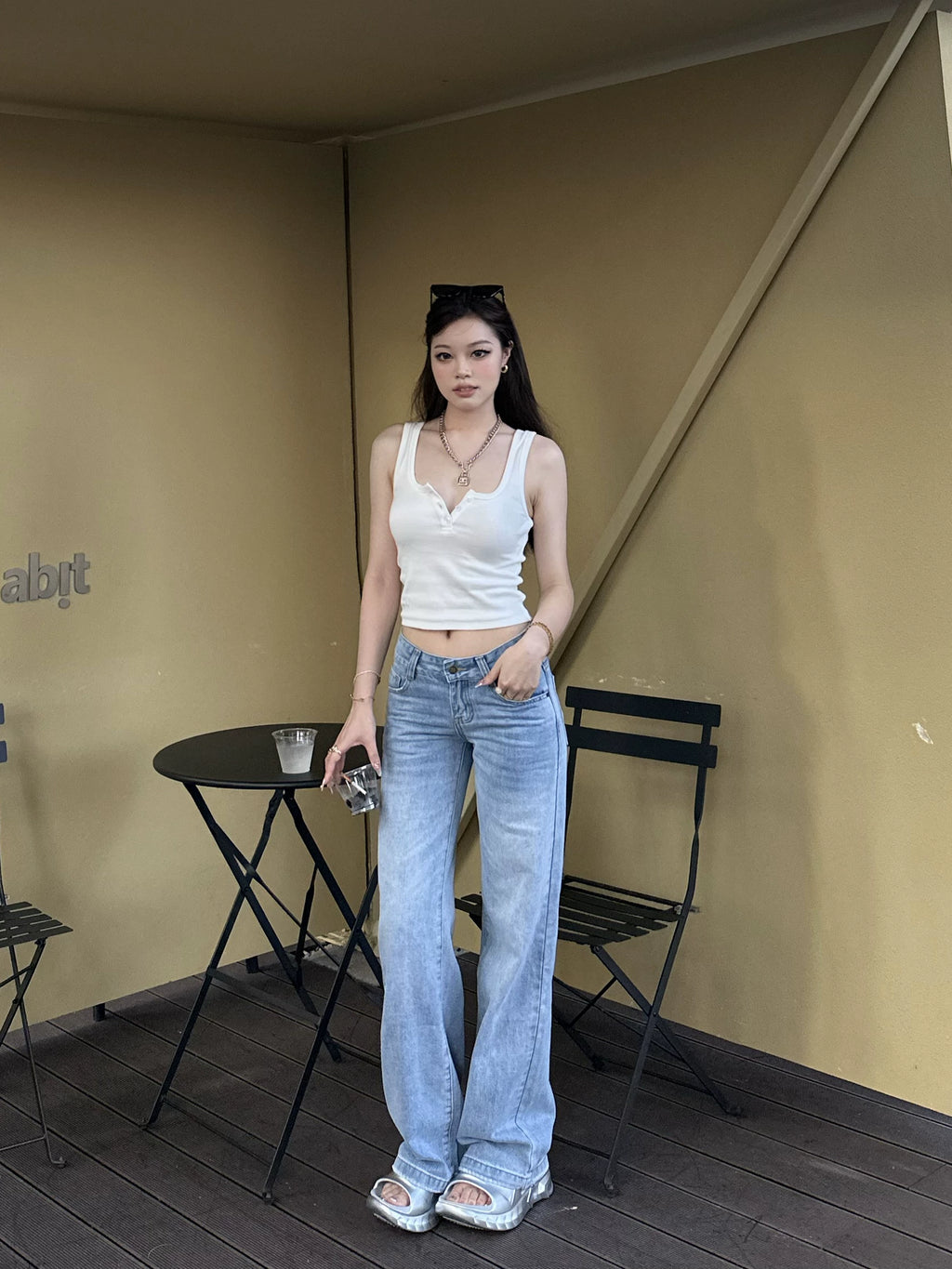Popchee Low Waist Wide Leg Versatile Jeans