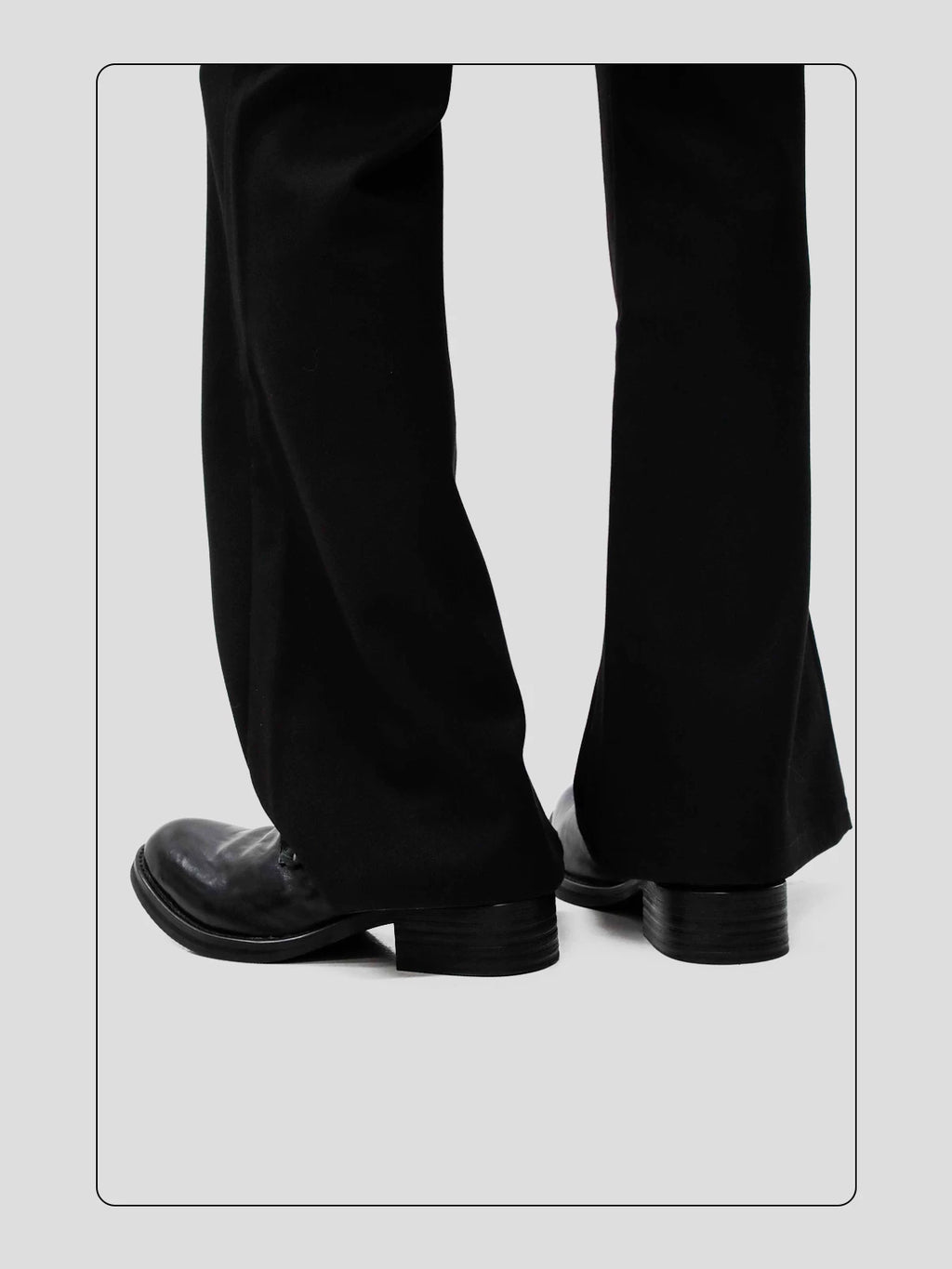 HANQIAORJI Pleated First-layer Cowhide Thick-soled Pointed Leather Shoes