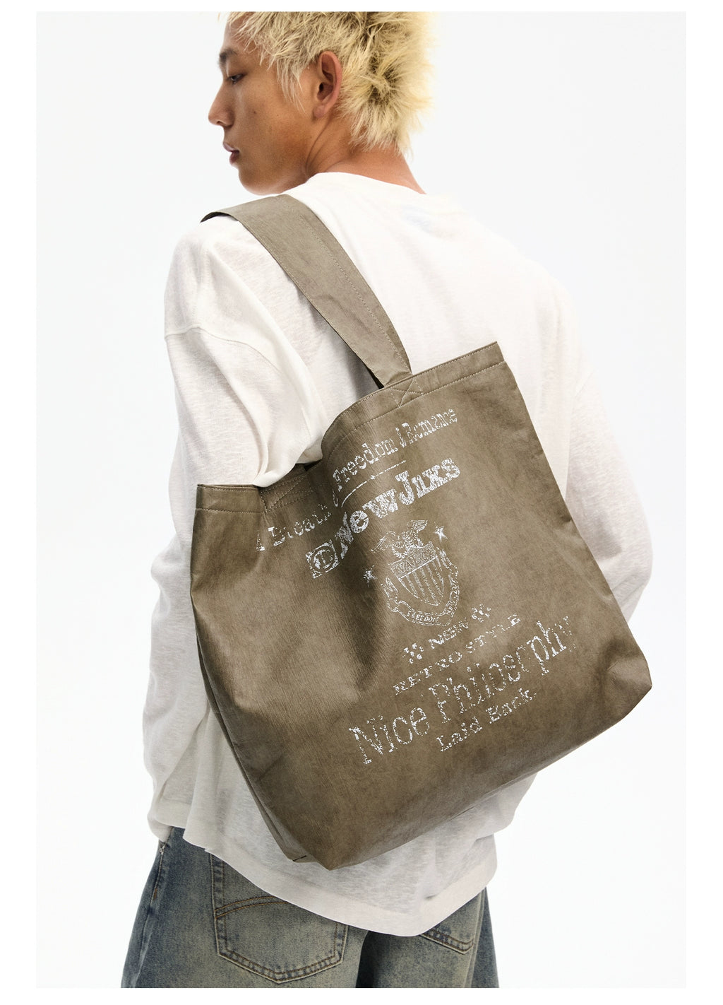 NewJNXS Fuzzy Printed Tote Bag