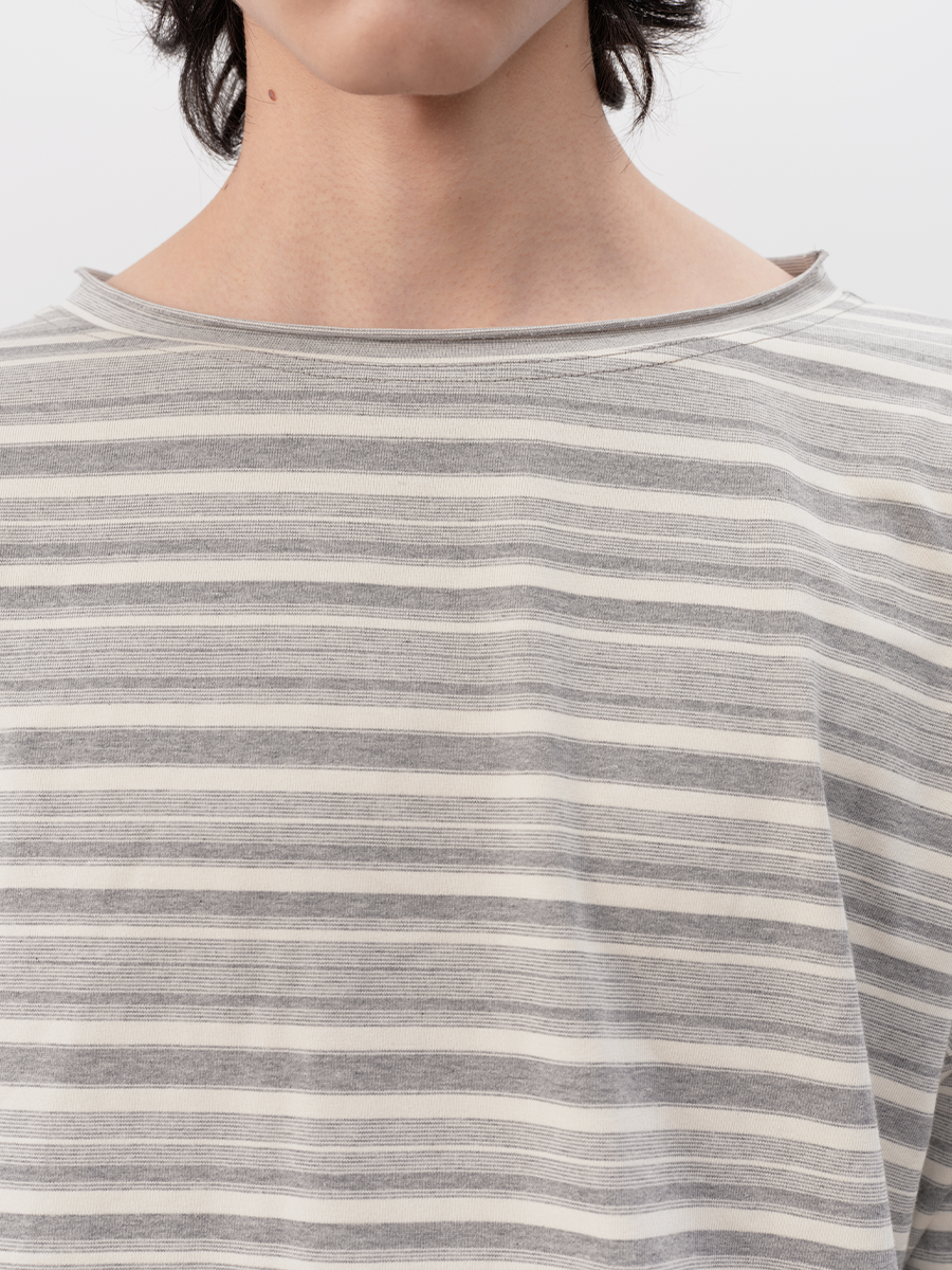 JCAESAR Casual Striped Curled Long Sleeve