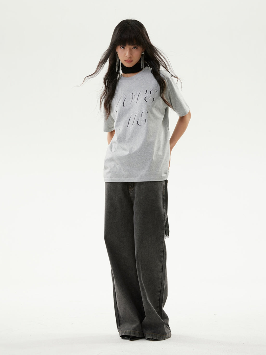 FUNKYFUN LOVE ME Printed Crew Neck TEE