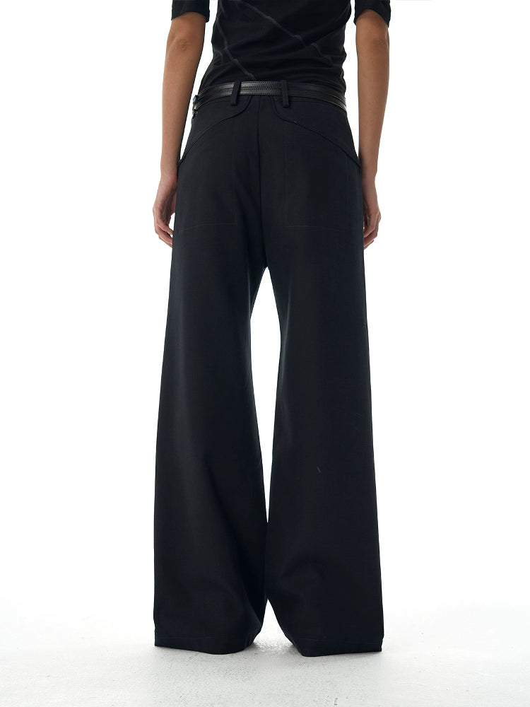 BEVAN UP Tencel A-shaped Silhouette-cut Micro-pull Trousers