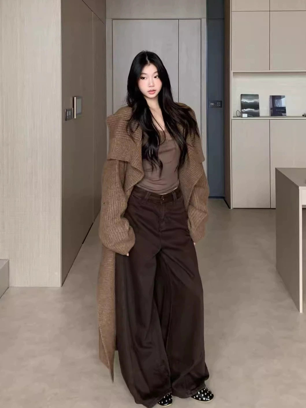 WITHMIN Loose and Thin Knitted Cardigan Jacket