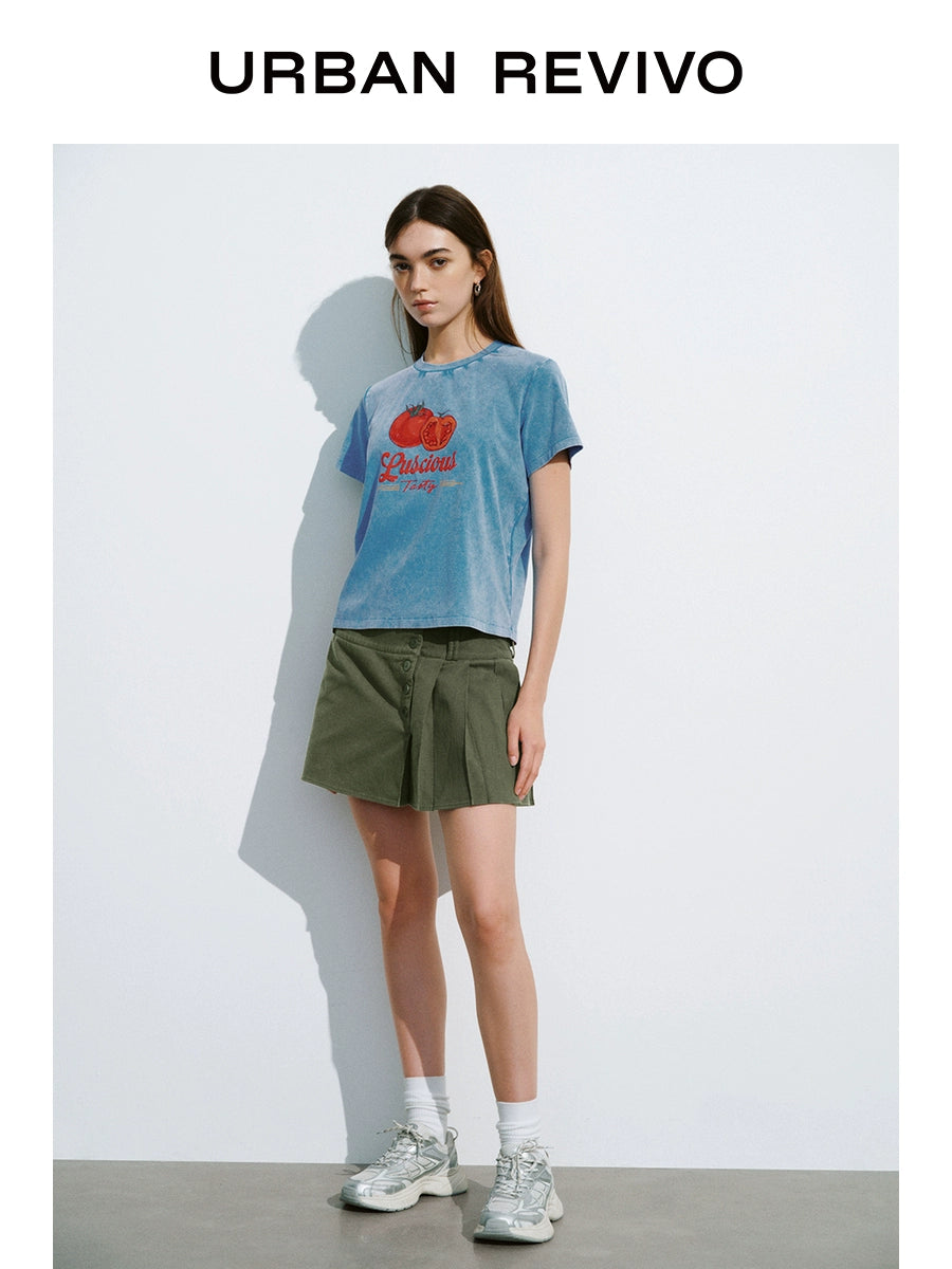 URBAN REVIVO Retro Washed Printed Tee