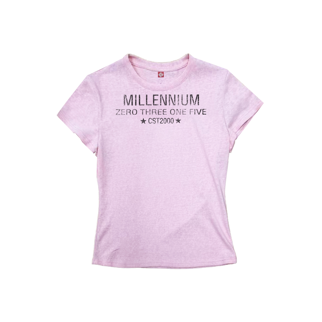 DETW Dark Pattern Five-star Destruction Slogan Front Shoulder Tee