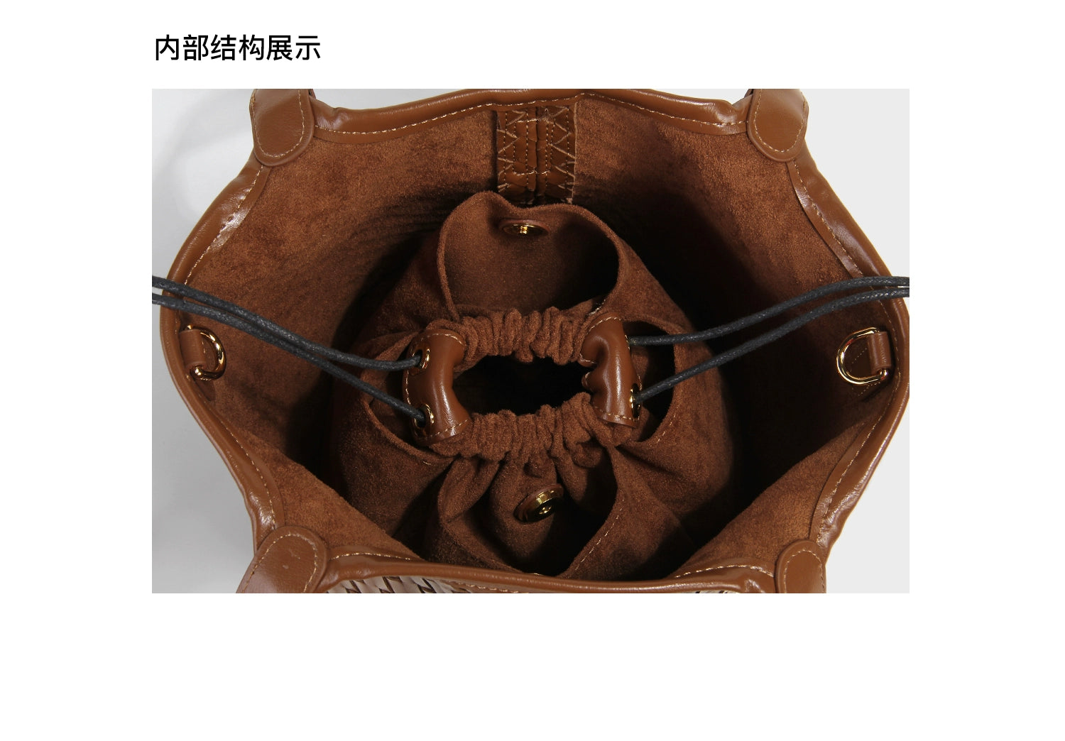 LOSEA Leather Hand-woven Gourd Vegetable Basket Shoulder Bag