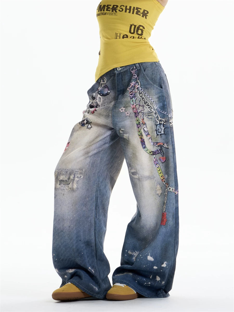 ONLPP Cartoon Chain Print Jeans