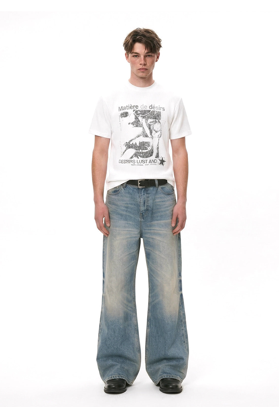 EME Retro Hollow Knit Crew Neck Tee