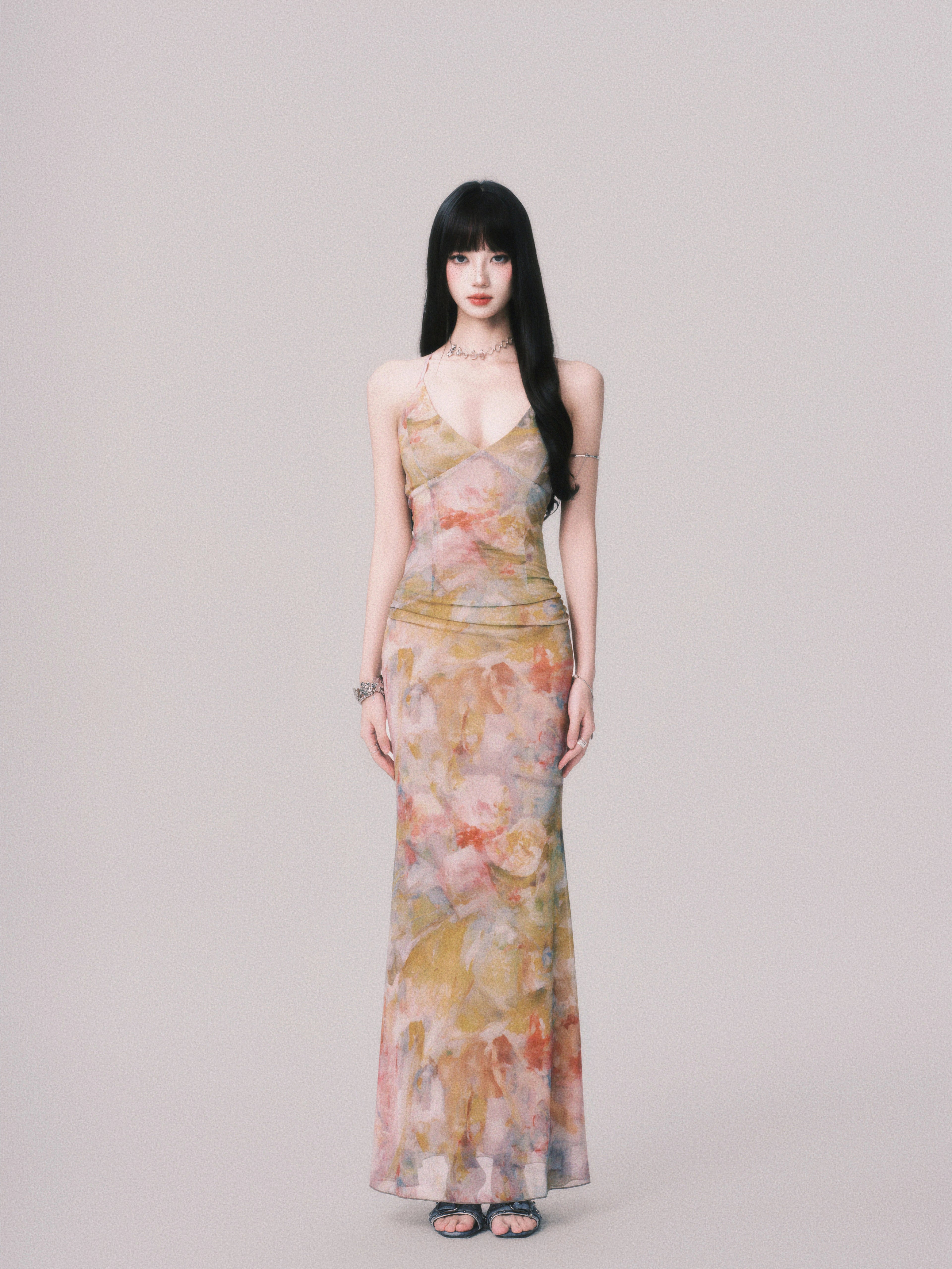 LULUSWINGS V Neck Stretch Sexy Strap Suspender Skirt