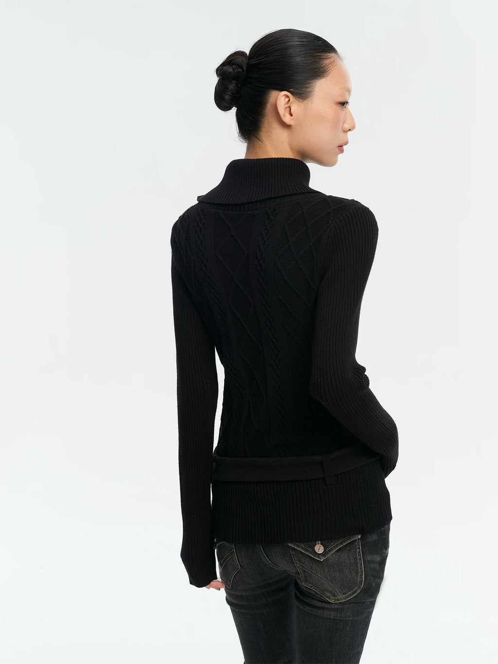 LINY LIBERTY Turtleneck Slim-fit Knitted Bottom Long Sleeves
