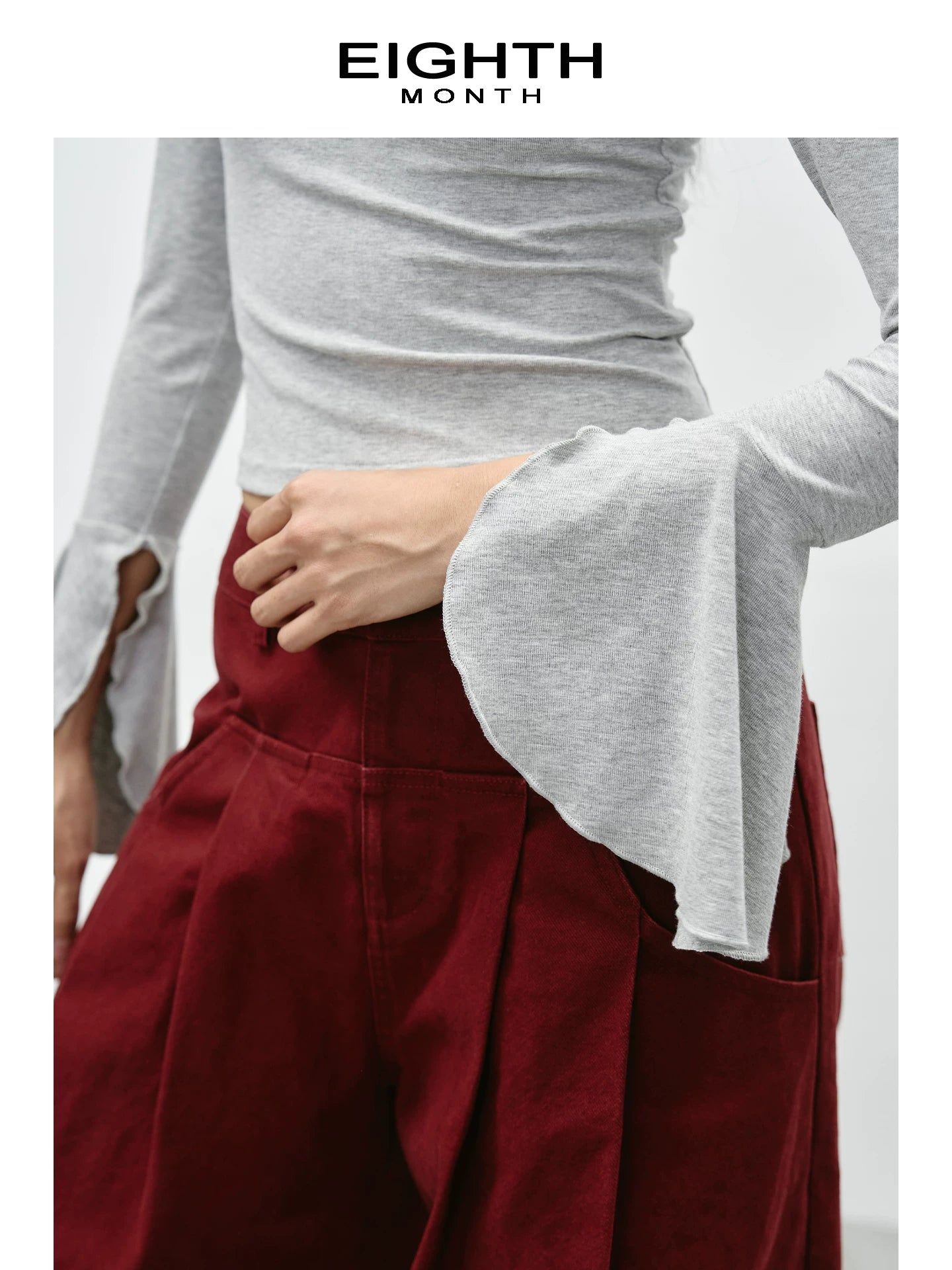 EIGHTHMONTH Skin-friendly and Breathable Square Collar Short Long Sleeves