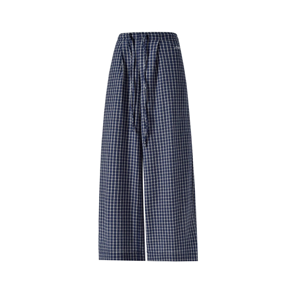 CHANT2nd Checked Straight Casual Wide-leg Pants