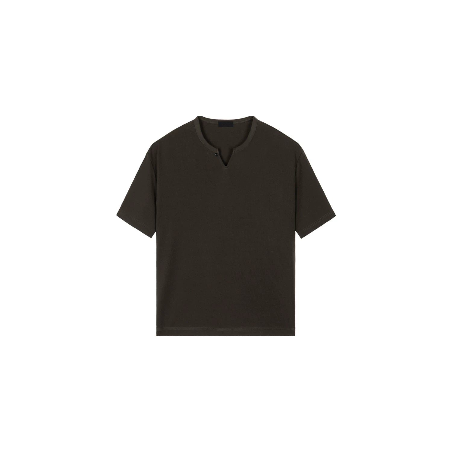 PLUS NO LOGO V-neck Tencel Wool Casual Tee