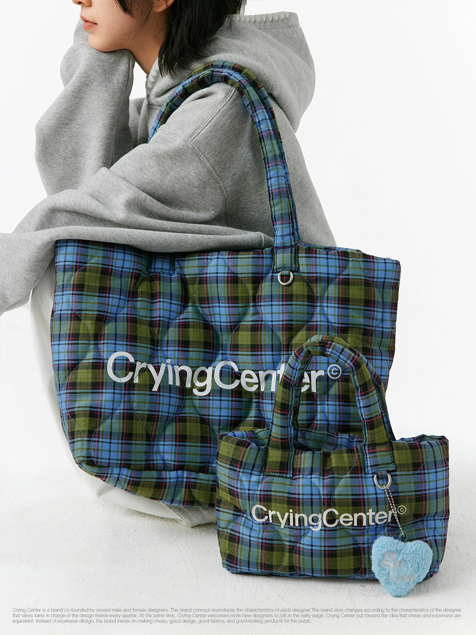CryingCenter Plaid Cloud Crossbody Shoulder Bag